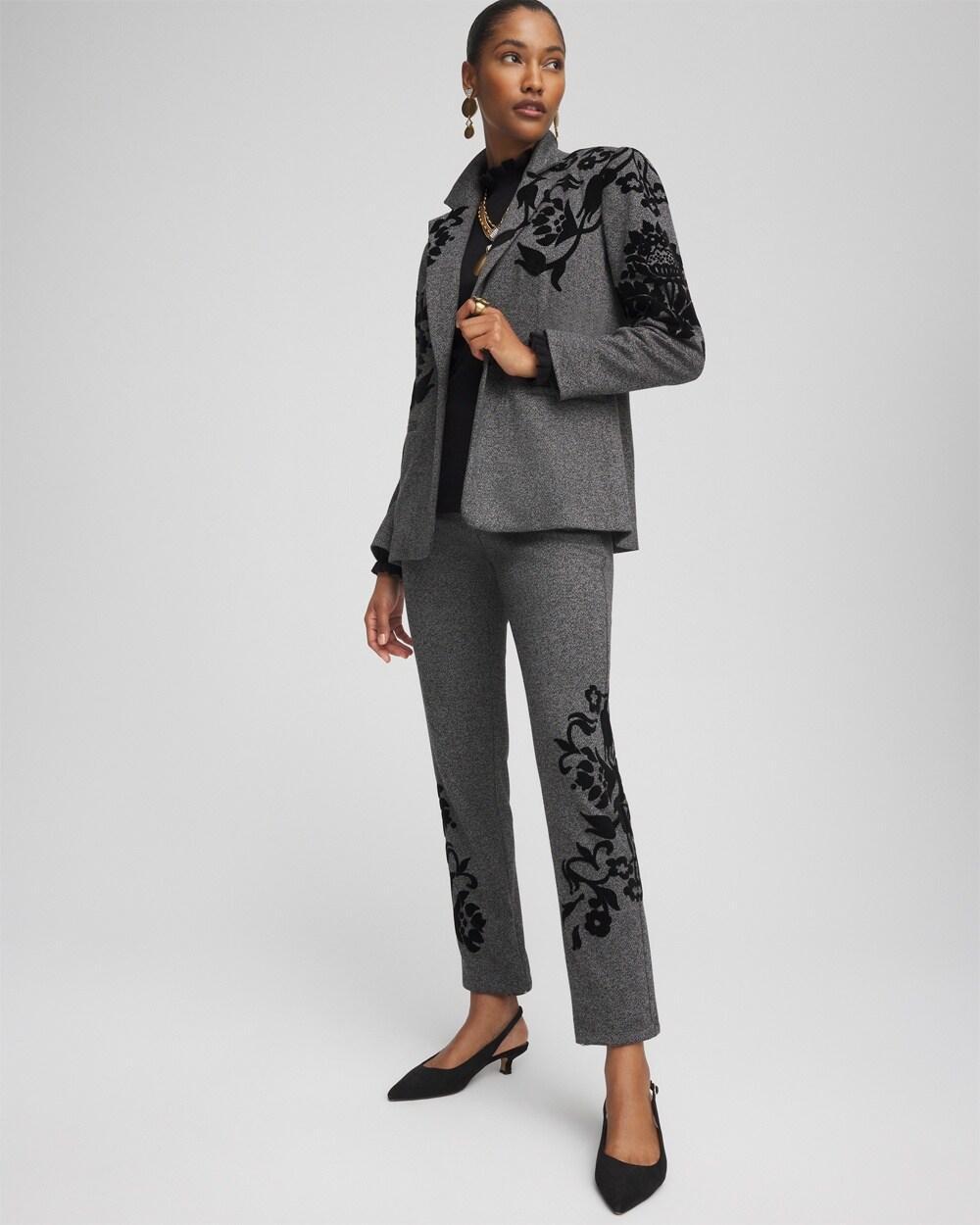 Juliet Flocked Menswear Ankle Pants Product Image