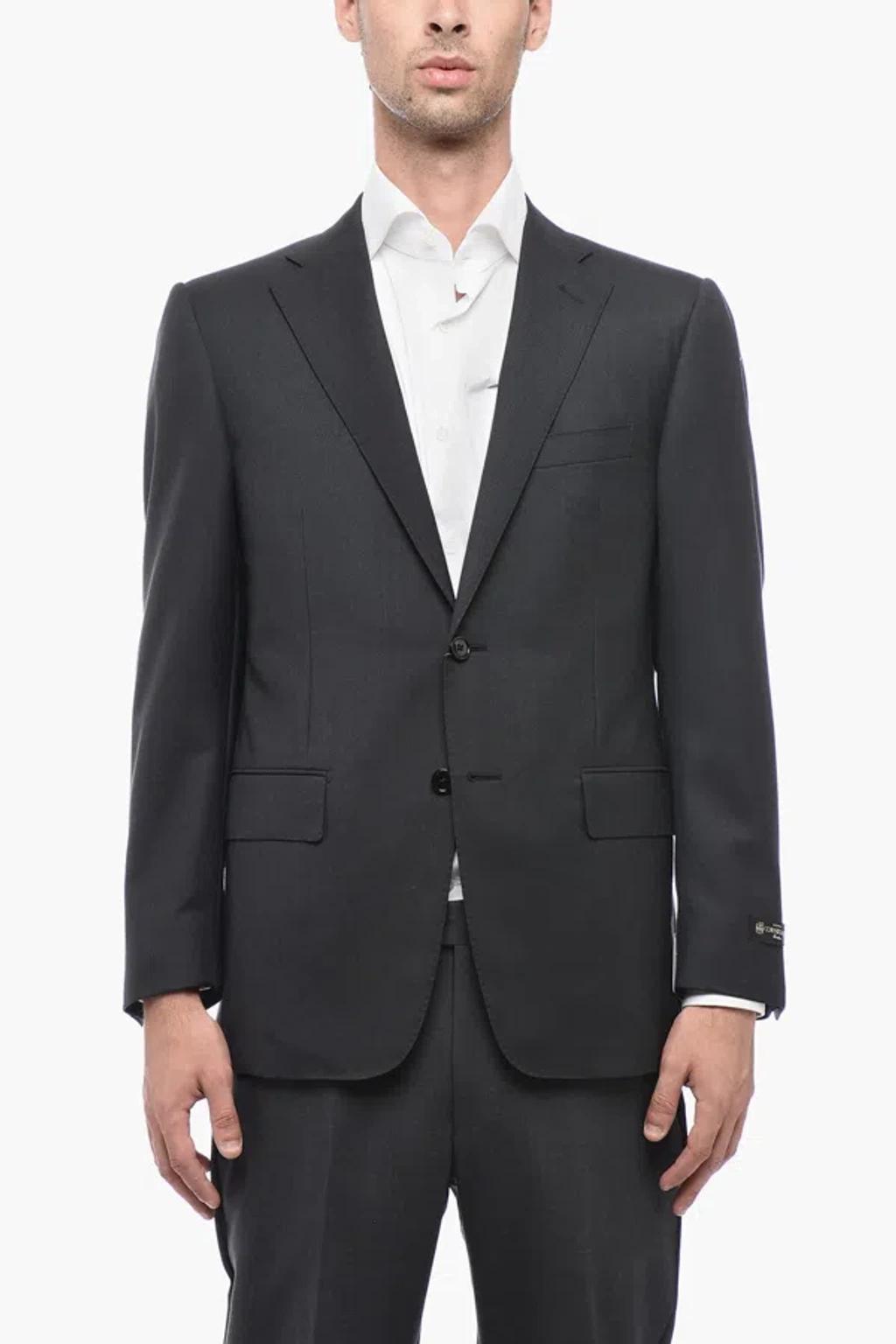 CORNELIANI Single Breasted Mantua Blazer With Flap Pockets In Grey Product Image