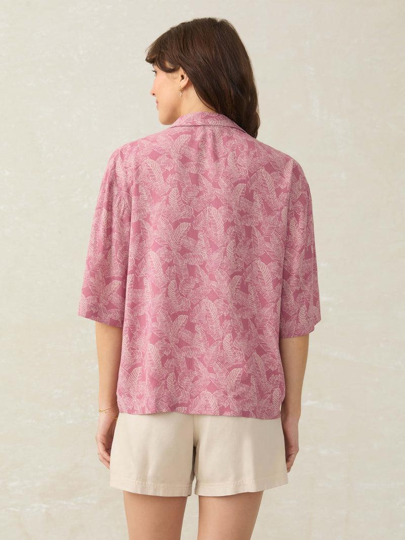 Cabana Short-Sleeve Shirt - Dusty Rose Banana Leaf Product Image