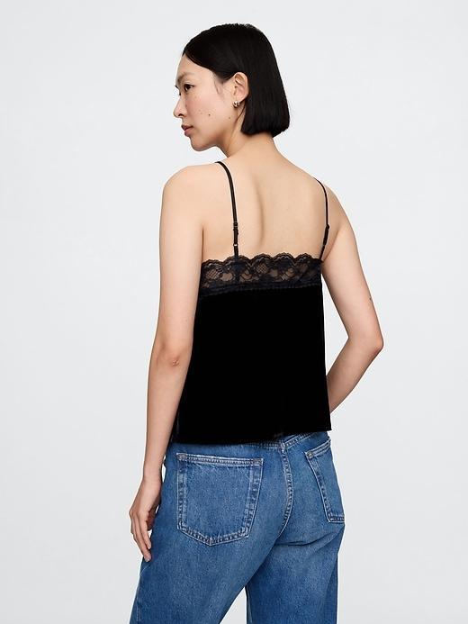 Recycled Velvet Lace-Trim Cami Product Image