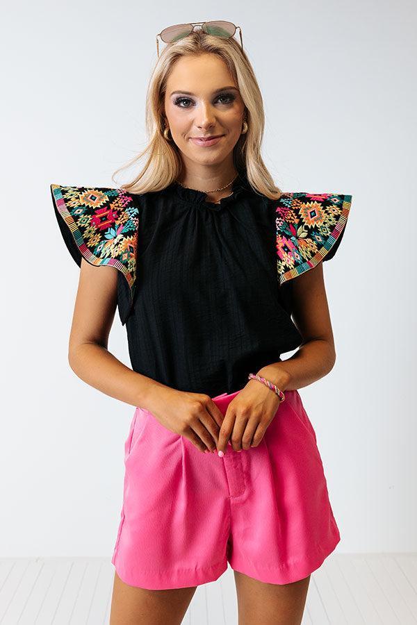 Near To Paradise Embroidered Shift Top In Black Product Image