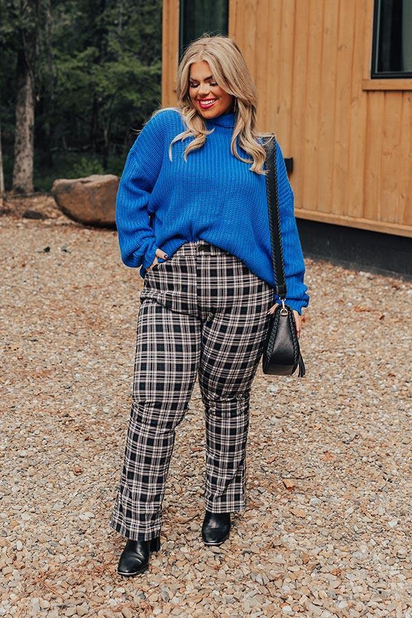 The Bolton High Waist Plaid Pants Curves Product Image