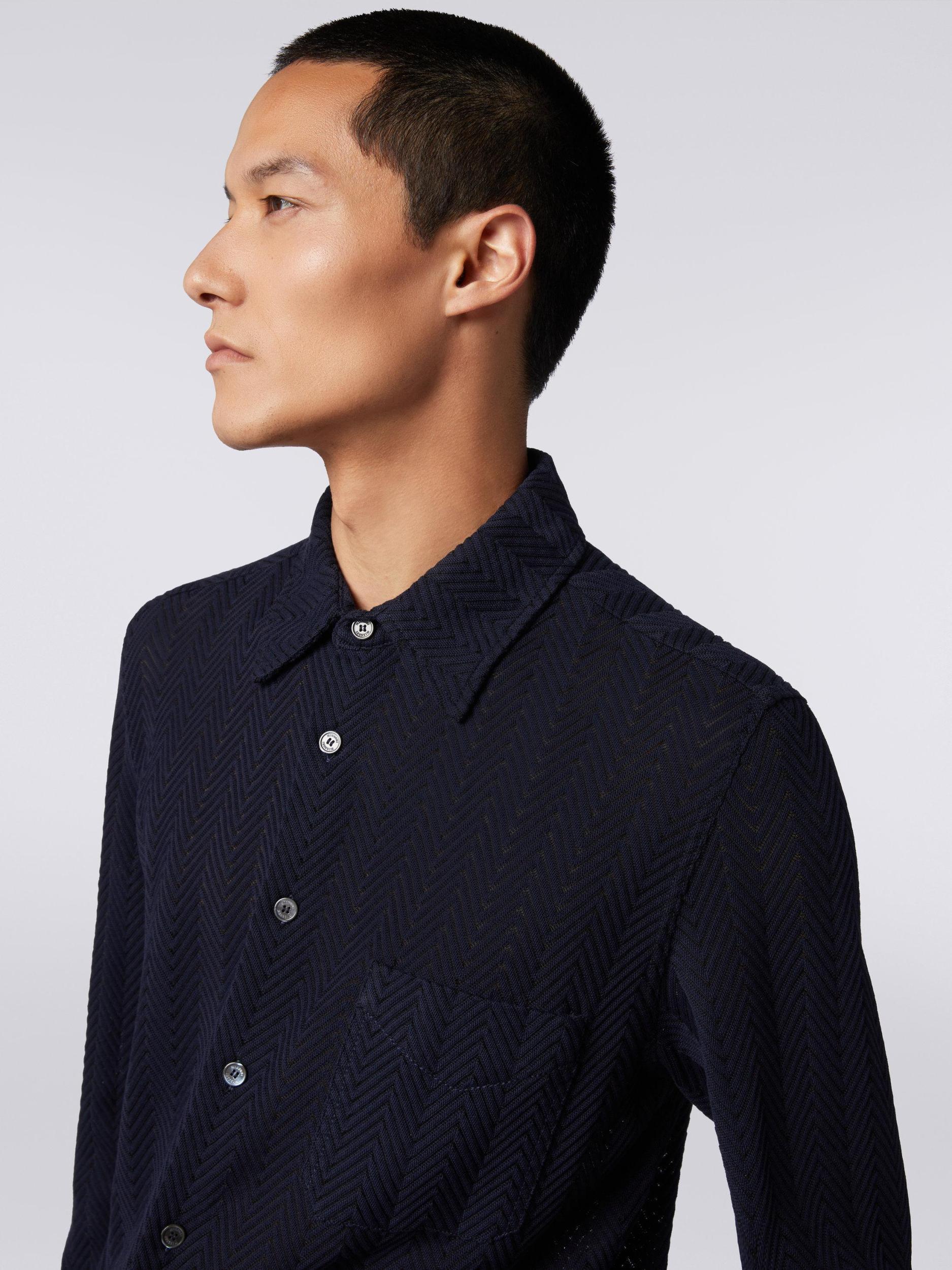 Cotton and viscose chevron shirt Product Image