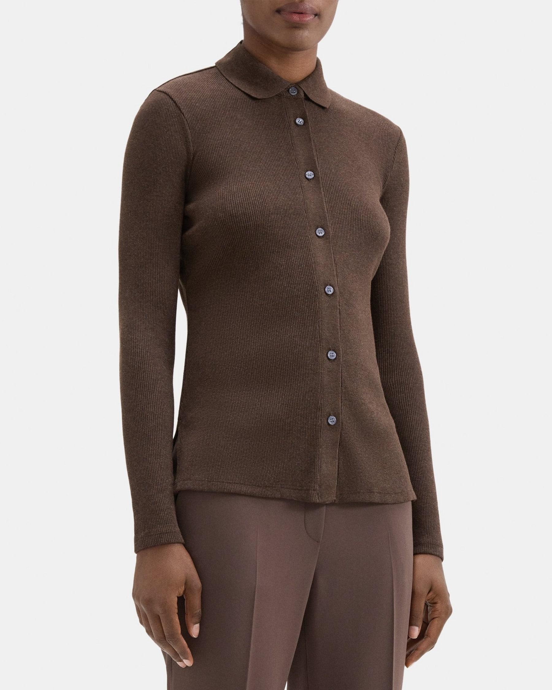Slim Fit Shirt in Ribbed Modal Cotton Product Image