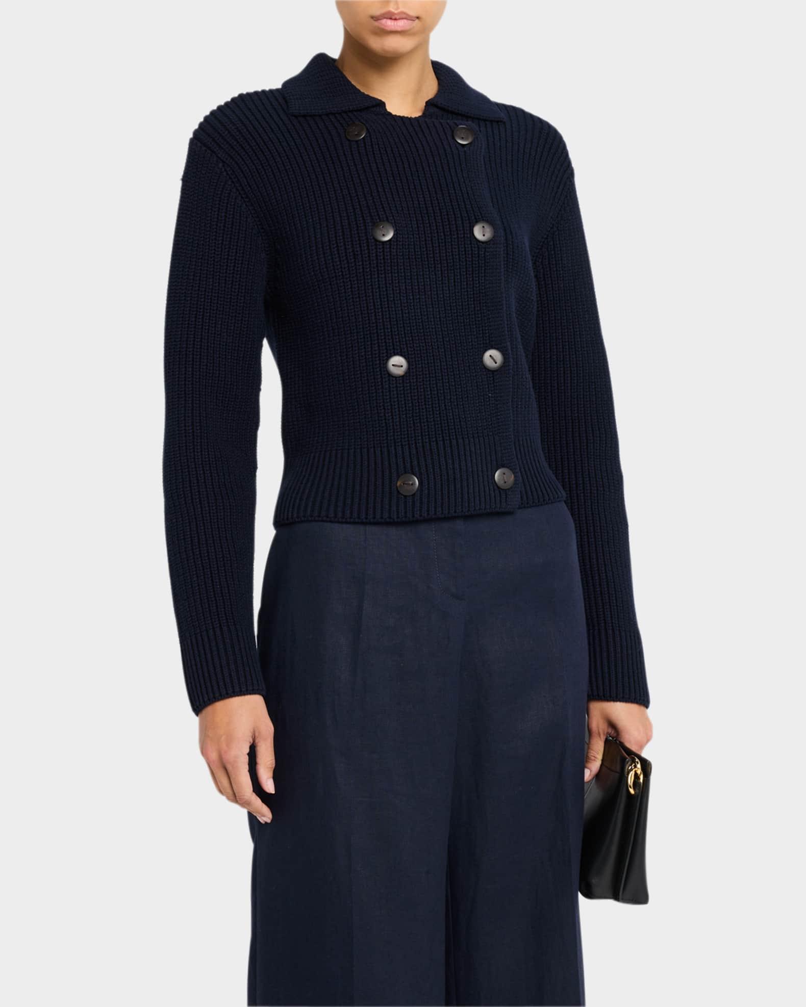 Double-Breasted Sweater Jacket Product Image