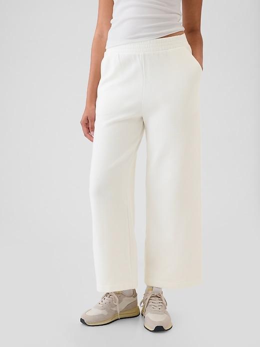Textured Wide-Leg Ankle Sweatpants Product Image