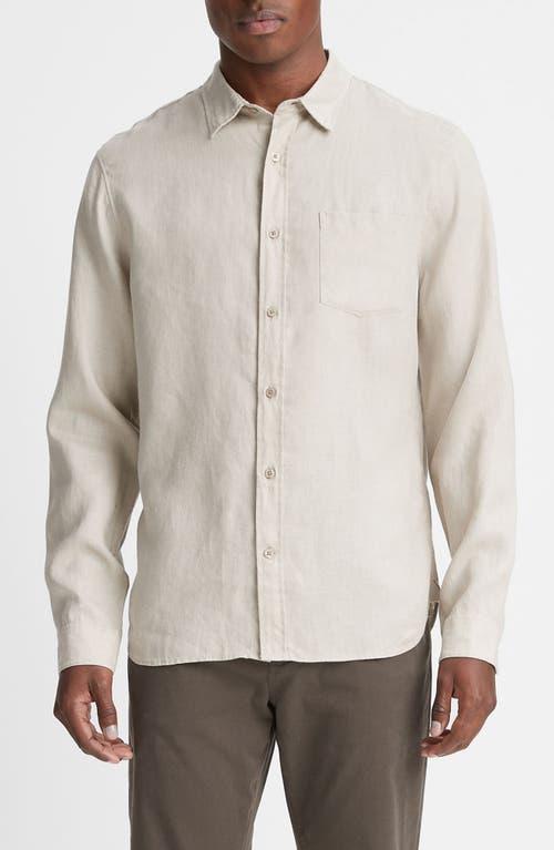 Vince Solid Linen Button Down Shirt Product Image