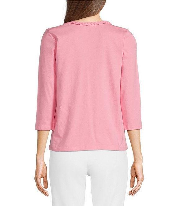 Lilly Pulitzer Paulson Cotton Jersey Knit Crew Neck 3/4 Sleeve Top Product Image