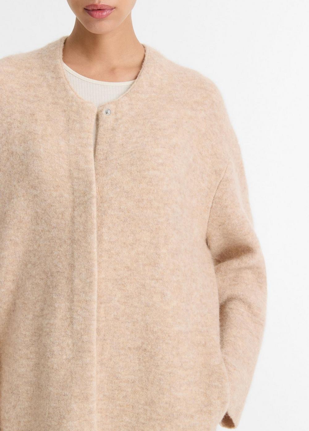 Womens Textured Soft Sculpted Car Coat, Medium Heather Grey, Size L Vince Product Image