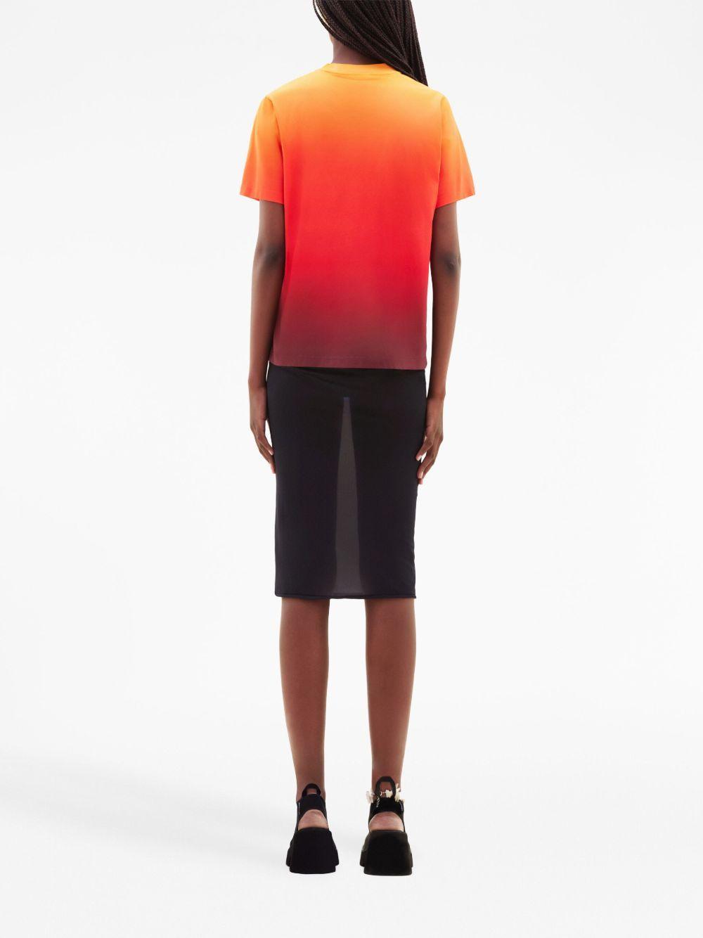 gradient-effect logo-embroidered T-shirt Product Image