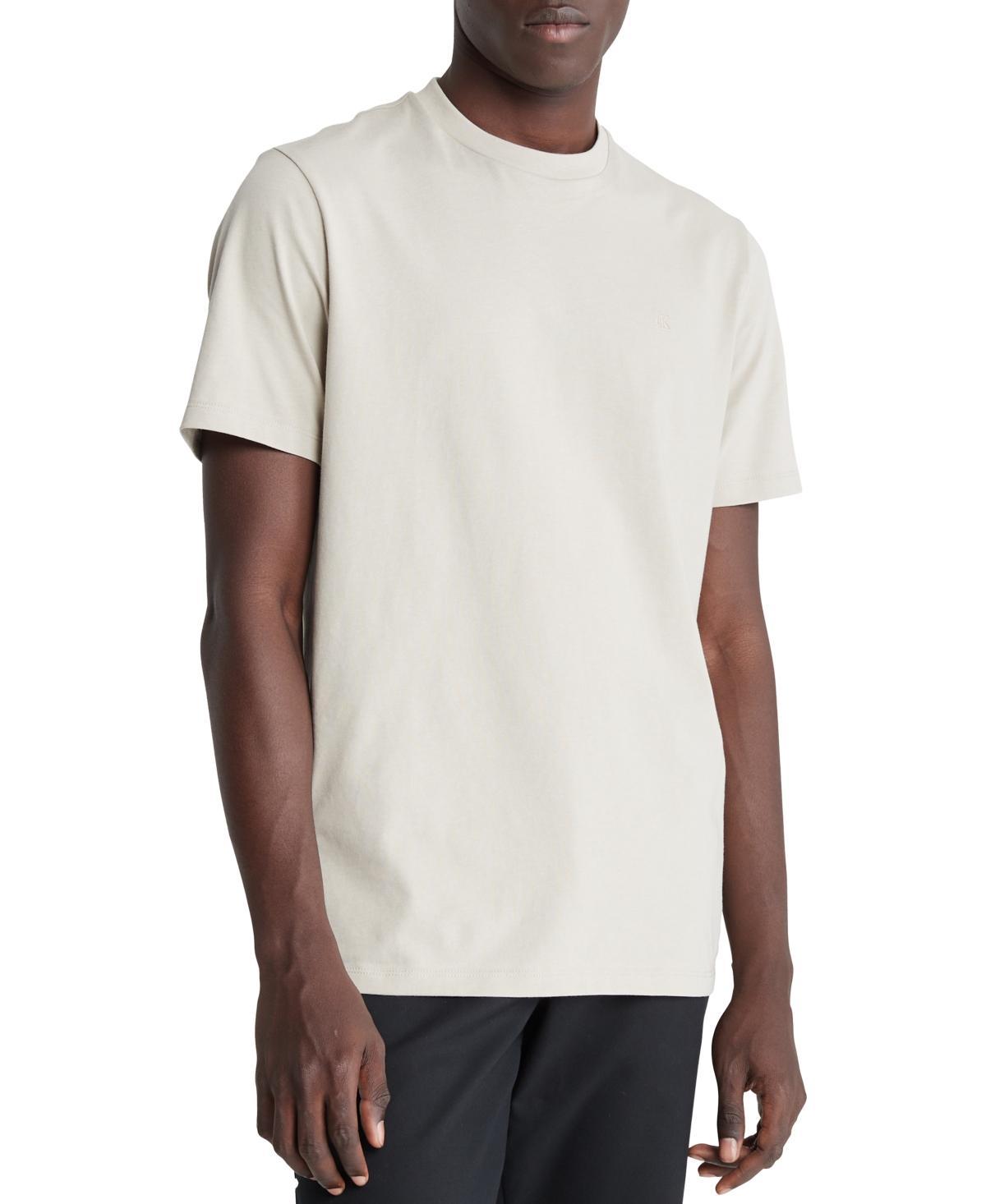 Calvin Klein Men's Smooth Cotton Monogram Logo T-Shirt - Grey - XXL Product Image
