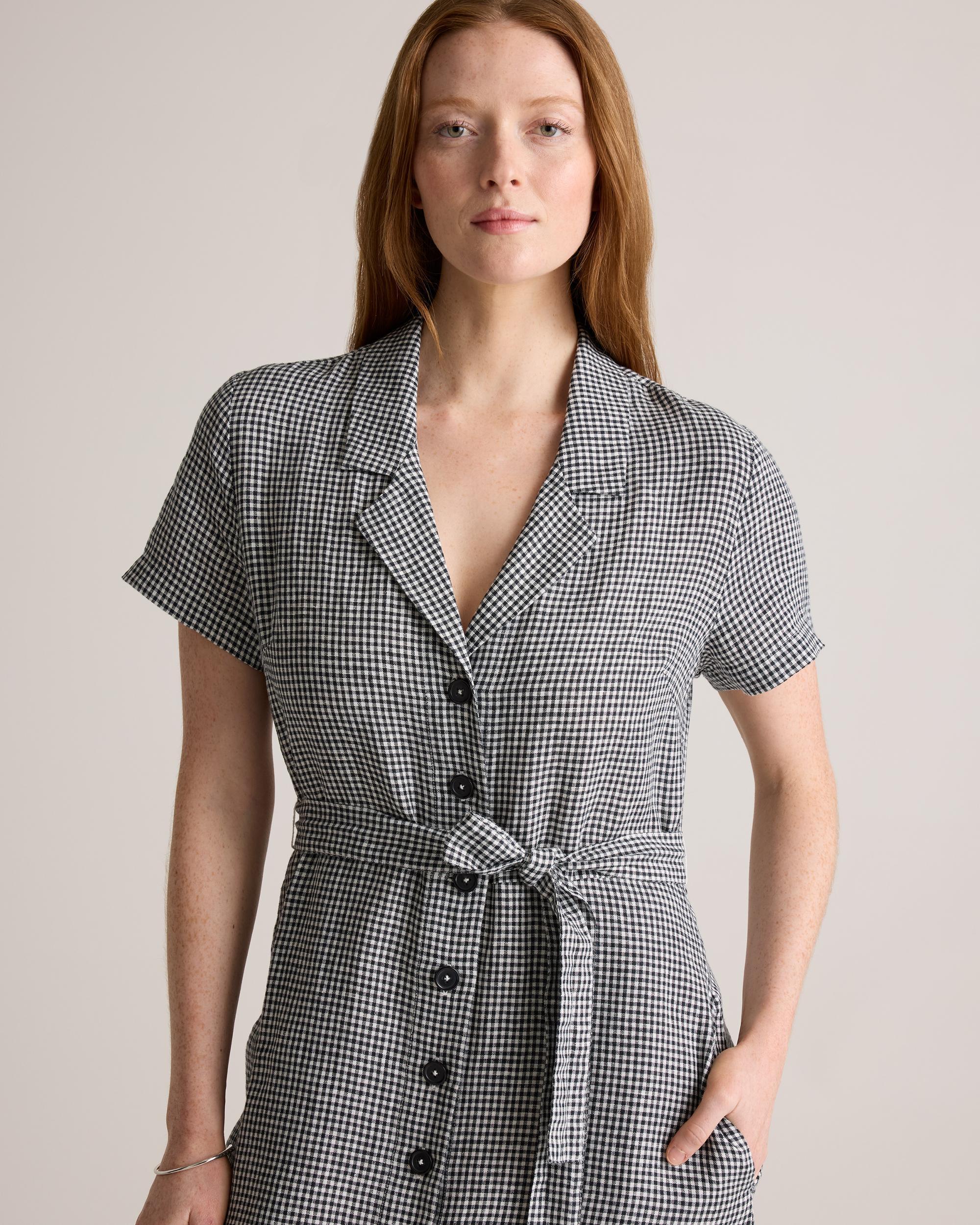 Quince | Women's 100% European Linen Button Front Dress Size XS Product Image