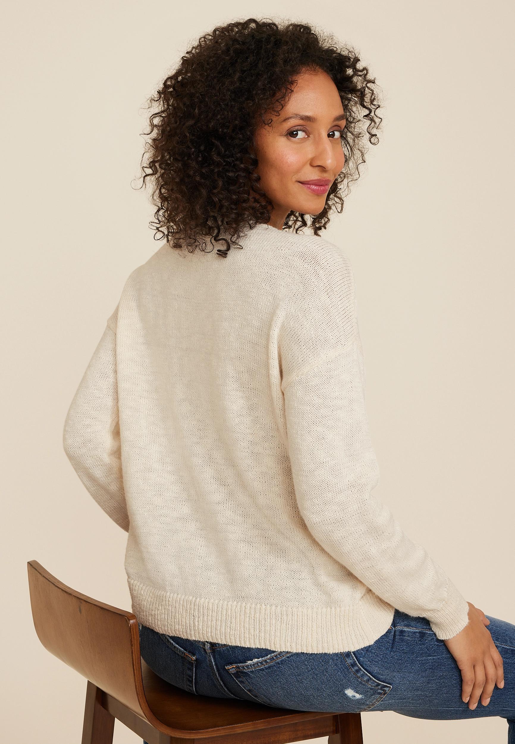 So Lucky Embroidered Sweater Product Image