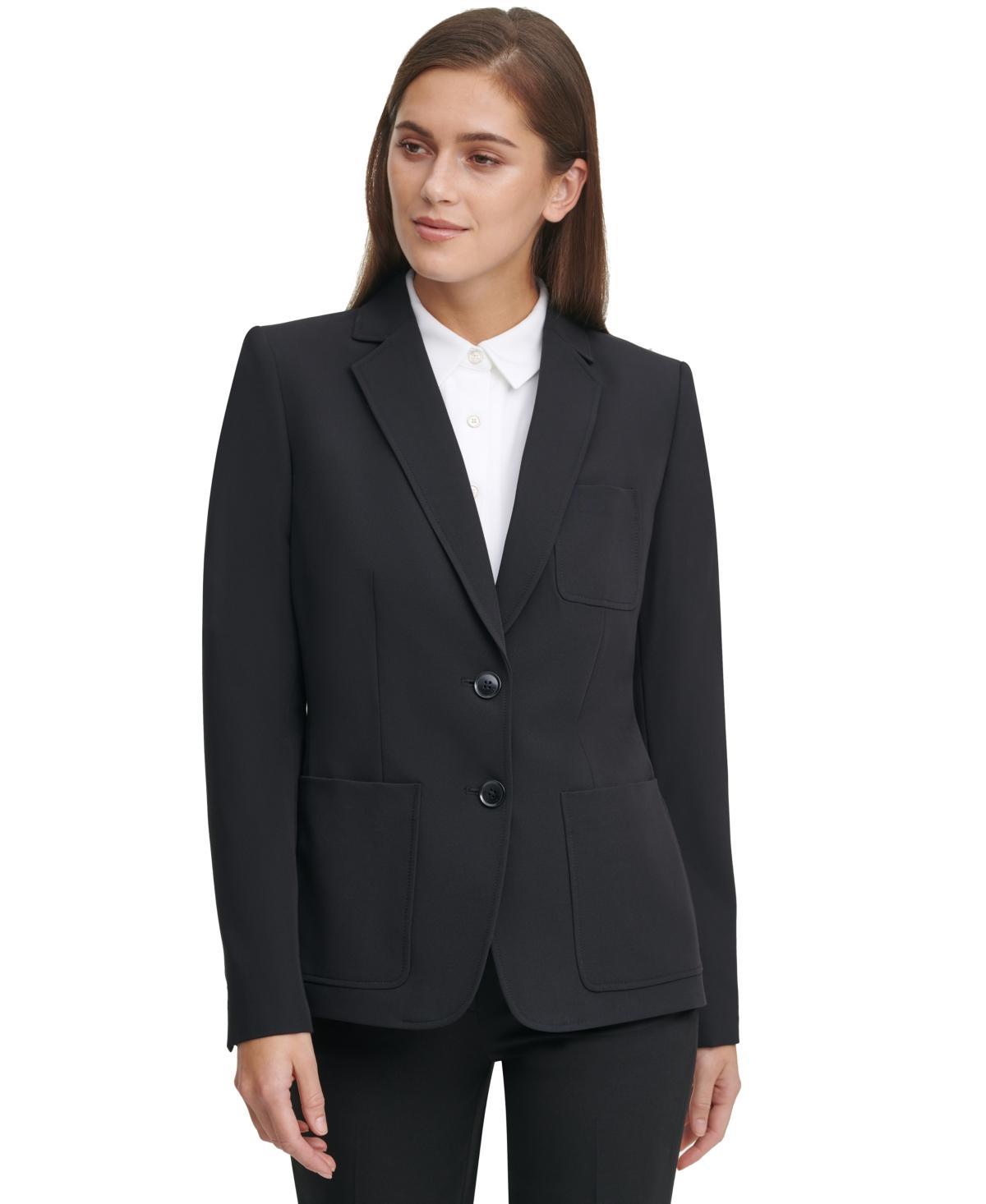 Tommy Hilfiger Womens Notched-Collar Double-Button Blazer Product Image