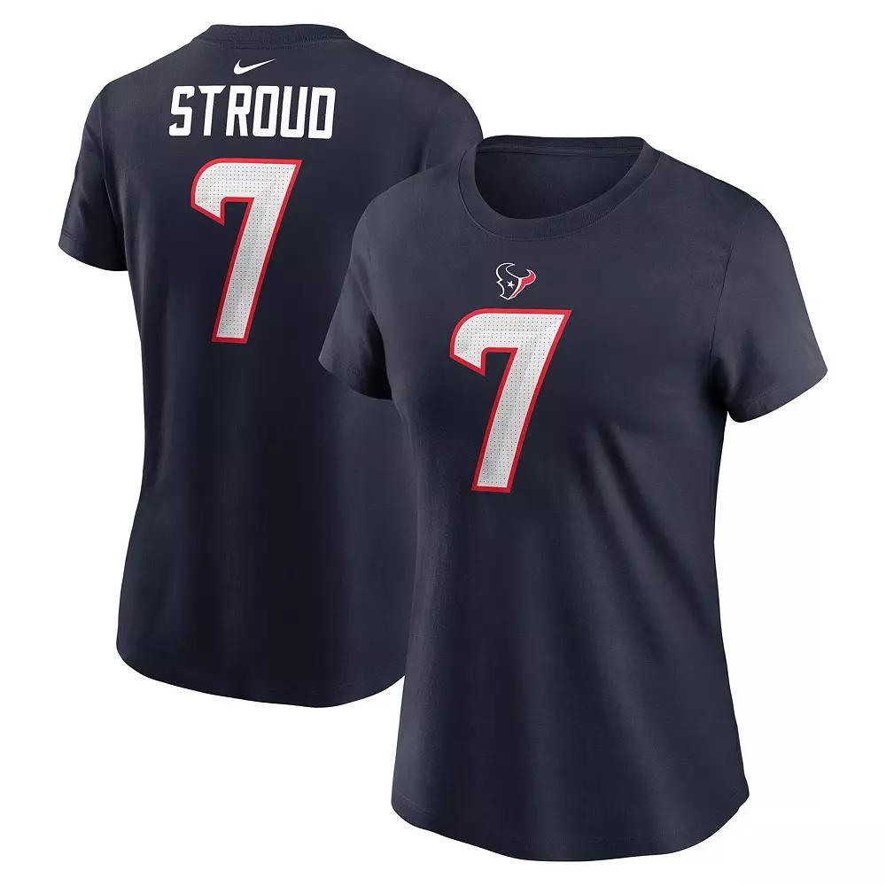 Women's Nike C.J. Stroud Navy Houston Texans Player Name & Number T-Shirt, Size: XL, Blue Product Image