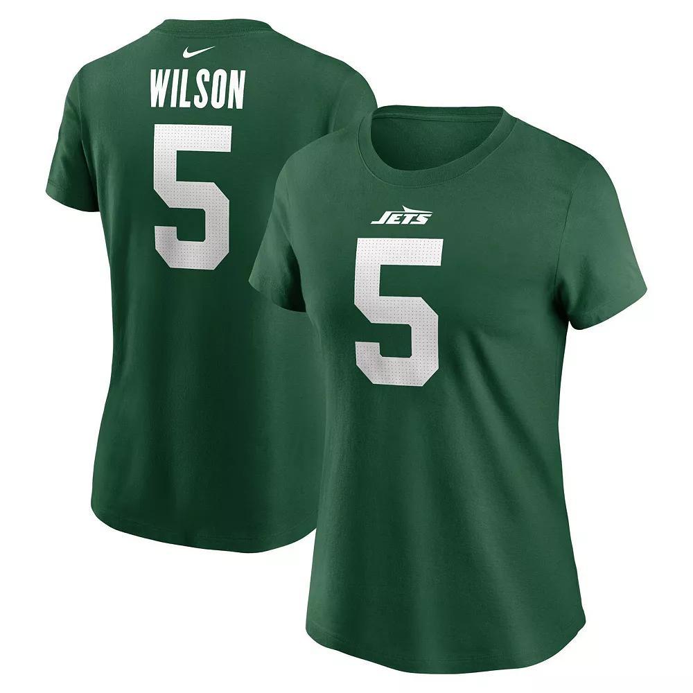 Women's Nike Garrett Wilson Legacy Green New York Jets Name & Number T-Shirt, Size: XL Product Image