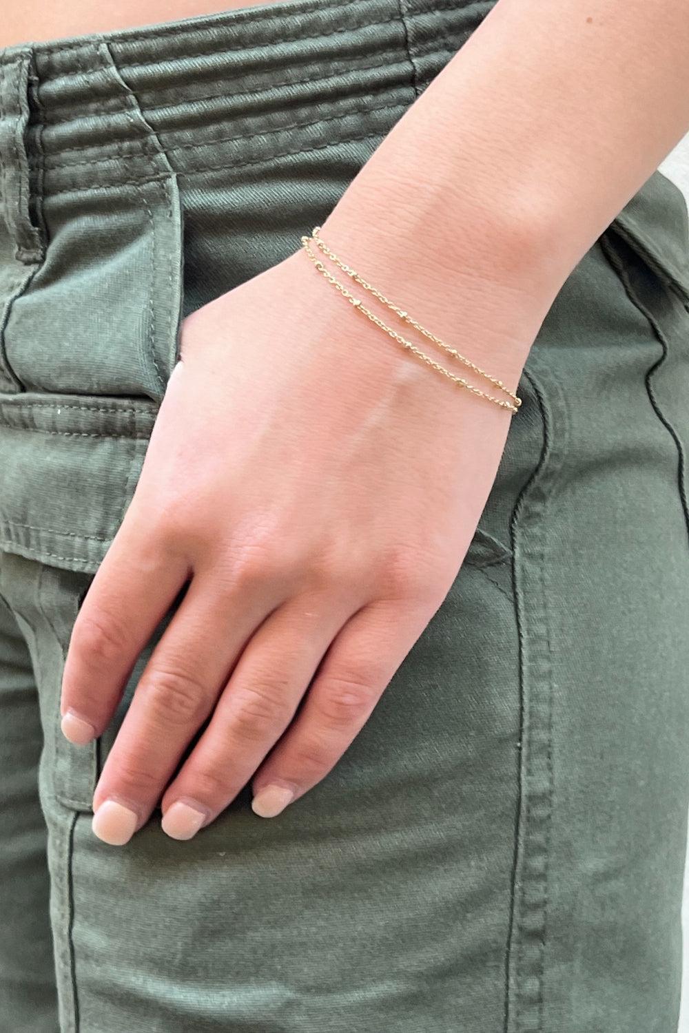 Double Chain Beaded Bracelet Product Image