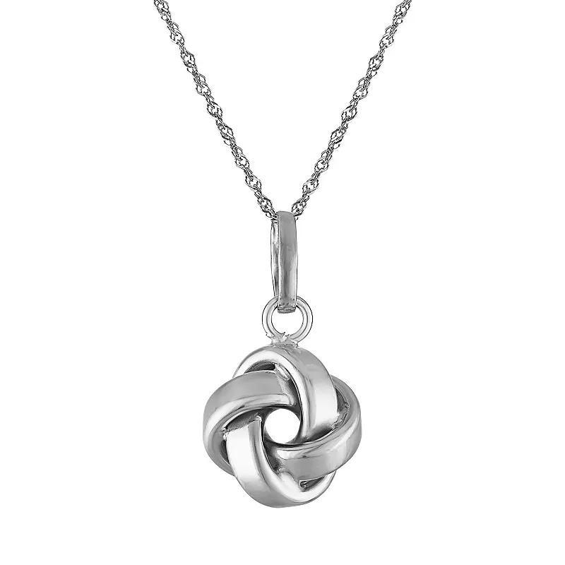 Giorgio di Vicenza 14k White Gold Love Knot Pendant Necklace, Womens 14k Gold Product Image