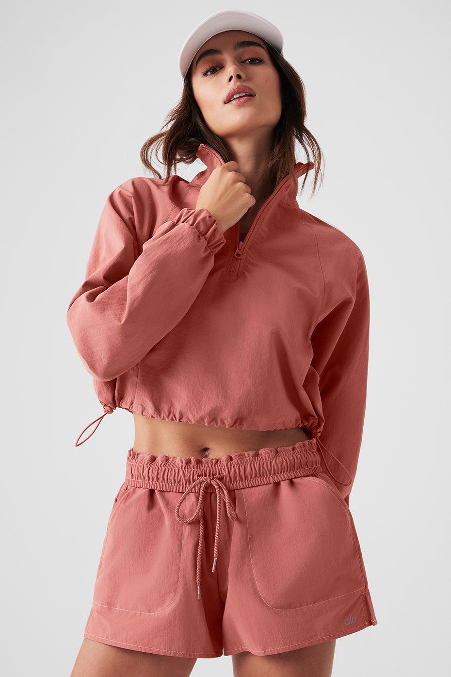 Cropped 1/4 Zip Alumni Pullover - Soft Terracotta Product Image