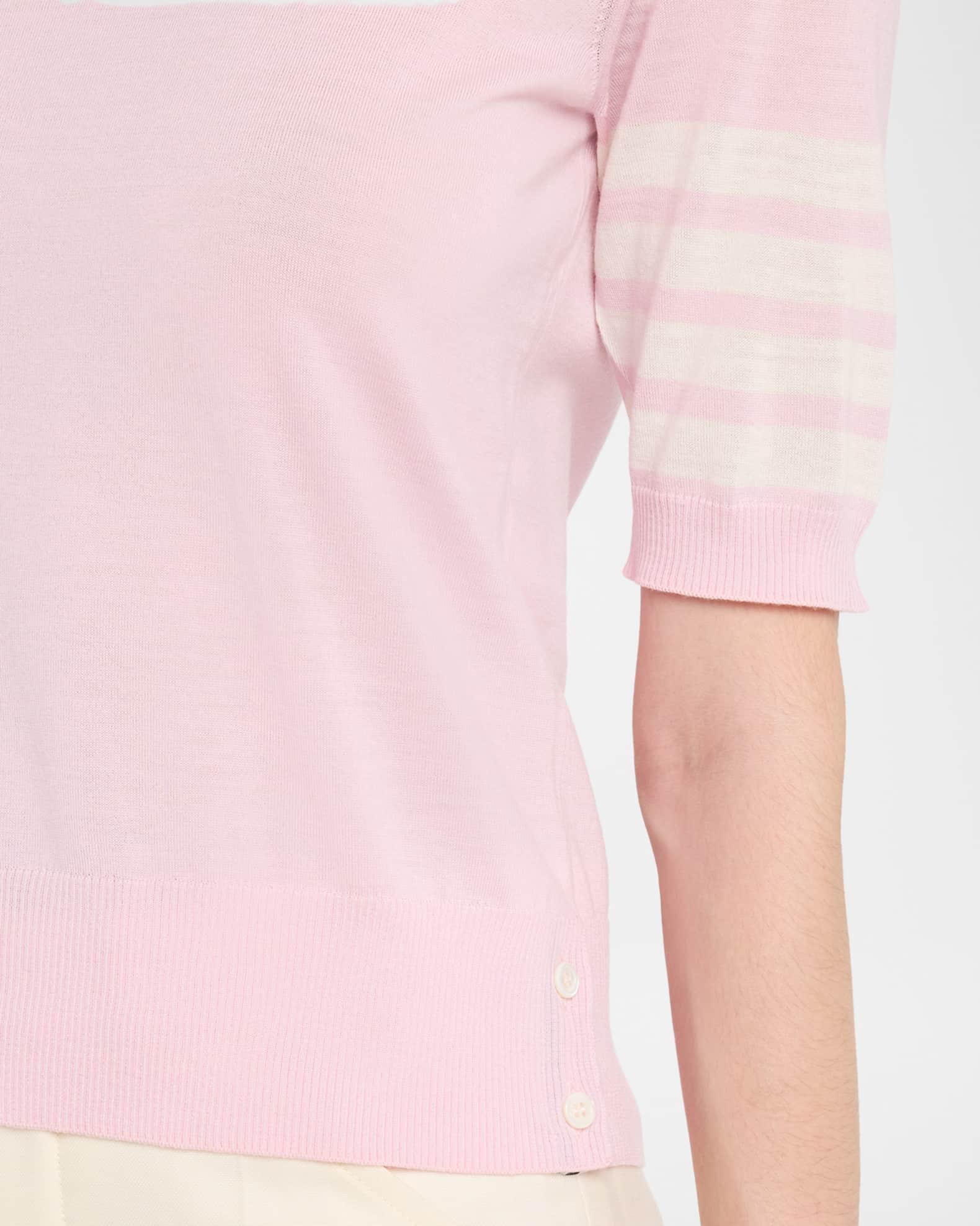 Merino Wool Jersey Stitch 4-Bar Short-Sleeve Sweater Product Image