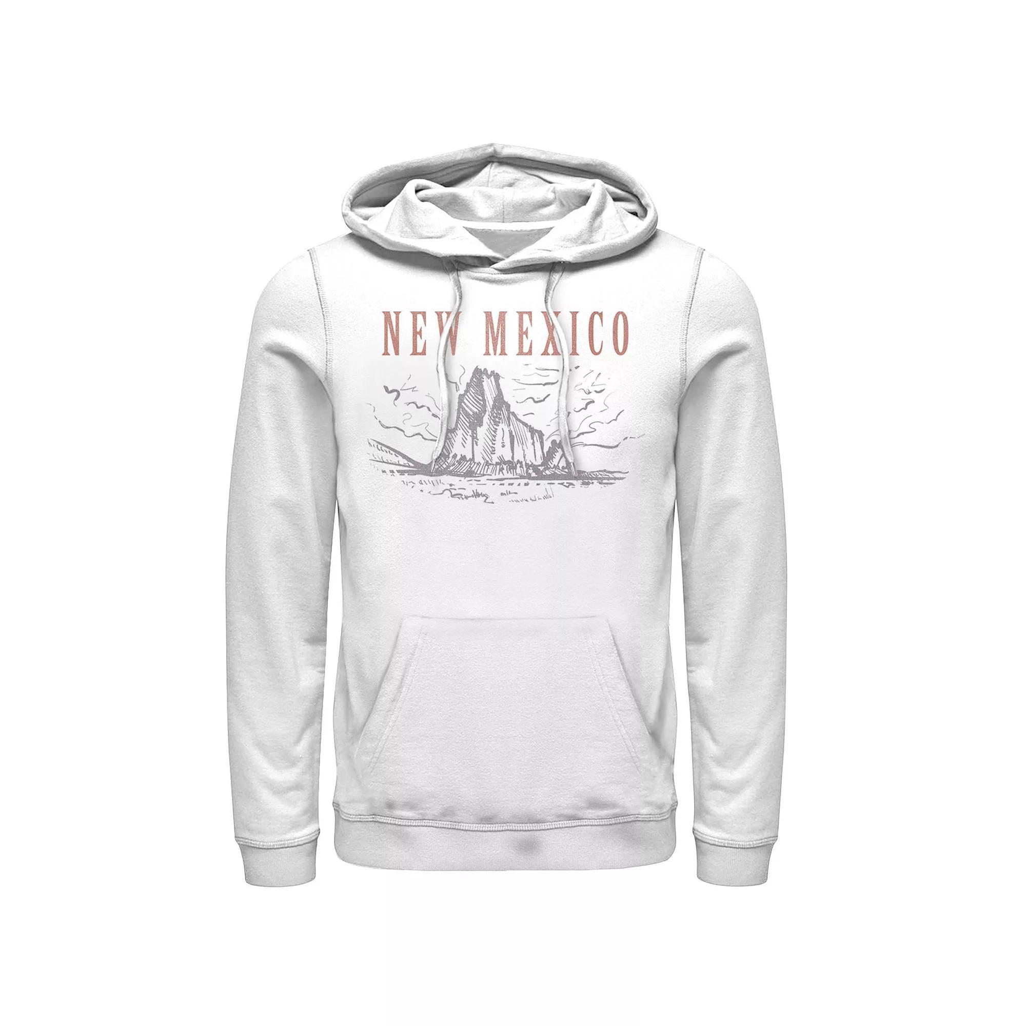 Men's New Mexico Tourism Poster Hoodie, Size: XL, White Product Image