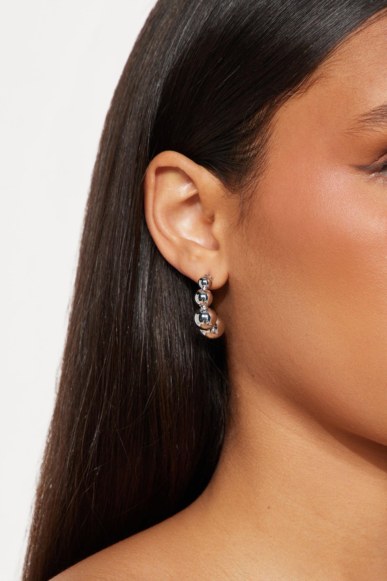 In My Atmosphere Hoop Earrings - Silver Product Image