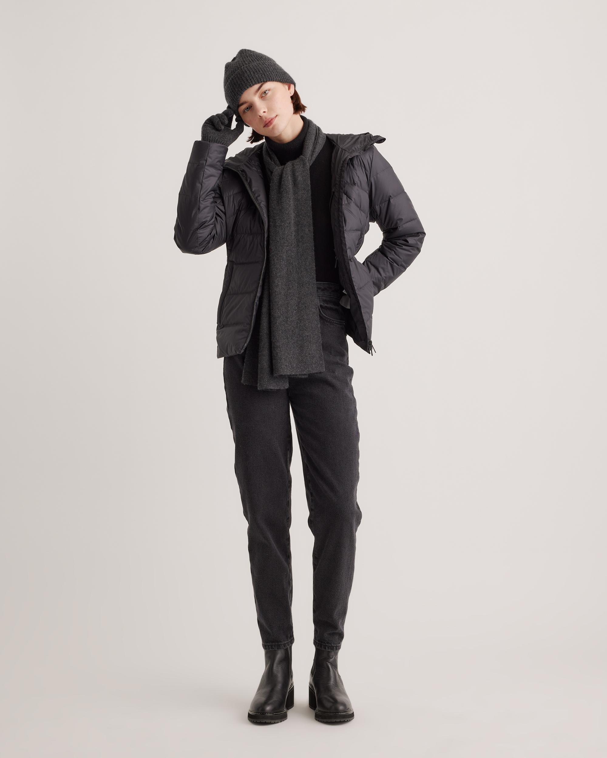 Quince | Women's Lightweight Down Packable Puffer Hooded Jacket Size XL, Recycled Polyester Product Image