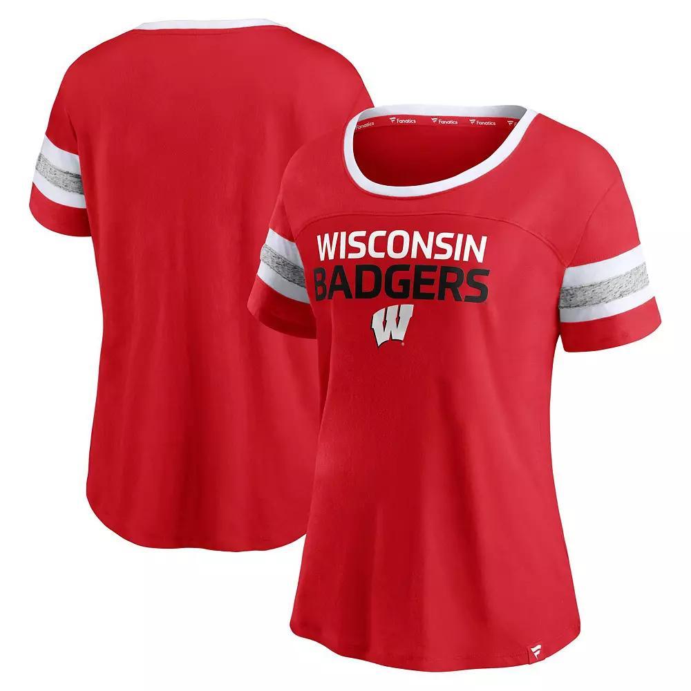 Women's Fanatics Red Wisconsin Badgers Block Party T-Shirt, Size: Medium Product Image