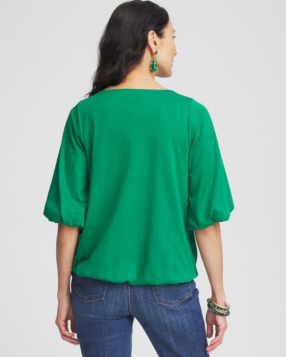 Bubble Hem Pleated Cotton Top Product Image