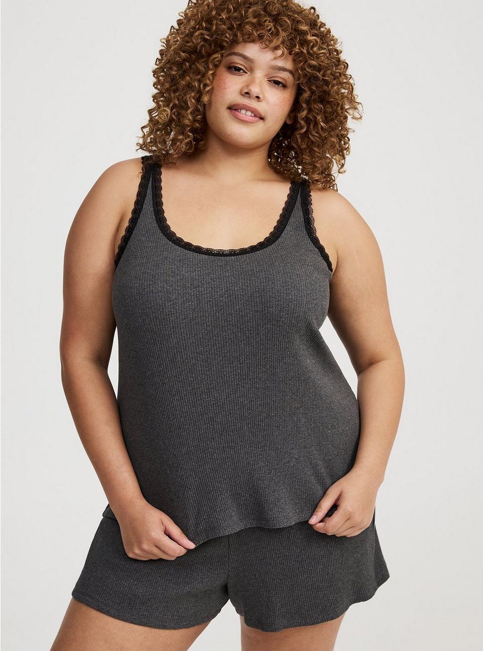 Cotton Rib Lace Trim Sleep Tank Product Image