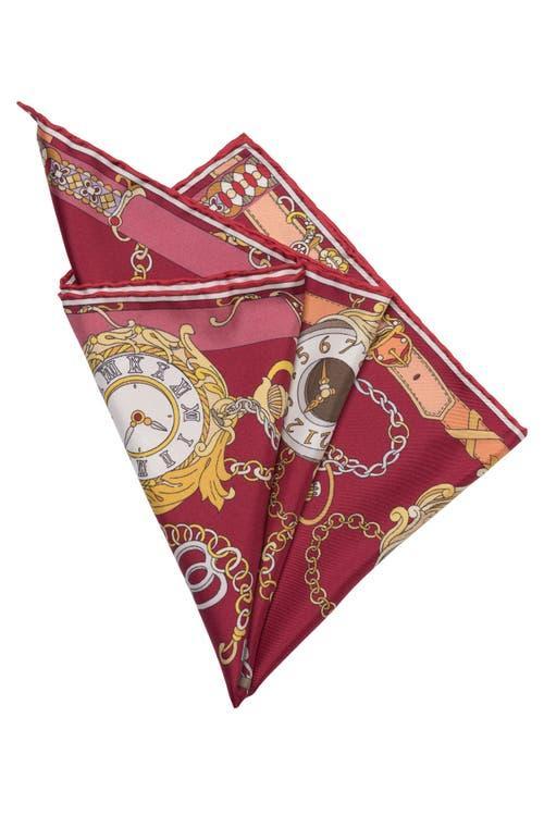 Elizabetta Like Clockwork - Silk Pocket Square for Men in Navy at Nordstrom Product Image