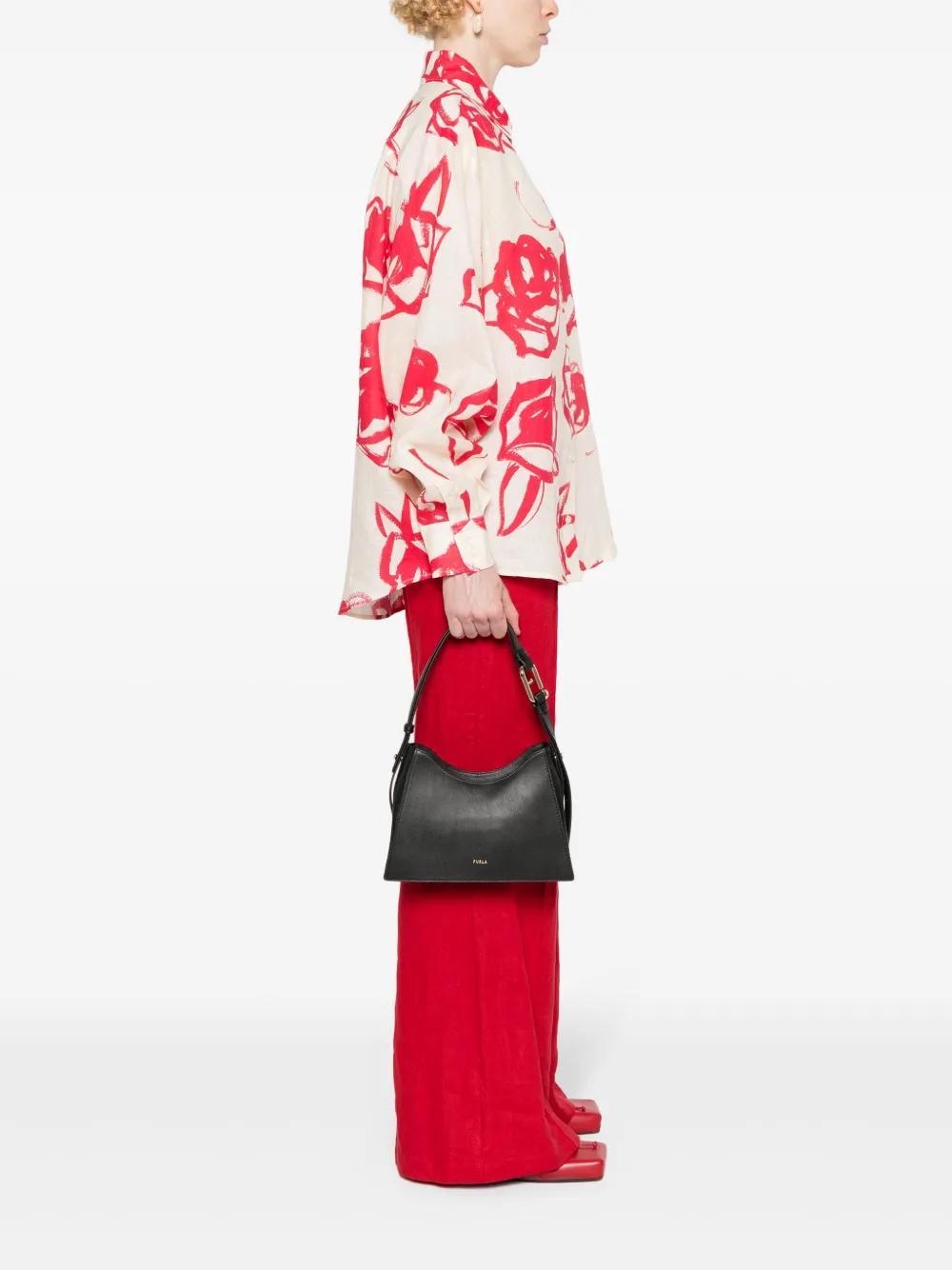 FURLA Mini Nuvola Leather Shoulder Bag In Black Product Image