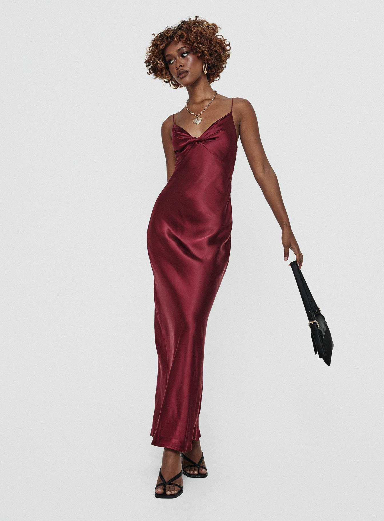 Marilyn Maxi Dress Wine Product Image
