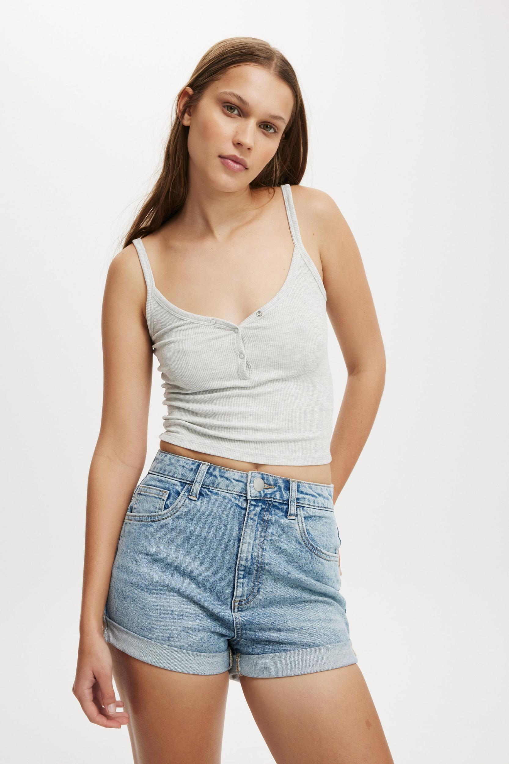 Cotton On Women - High Rise Classic Stretch Denim Short - Bells blue Product Image