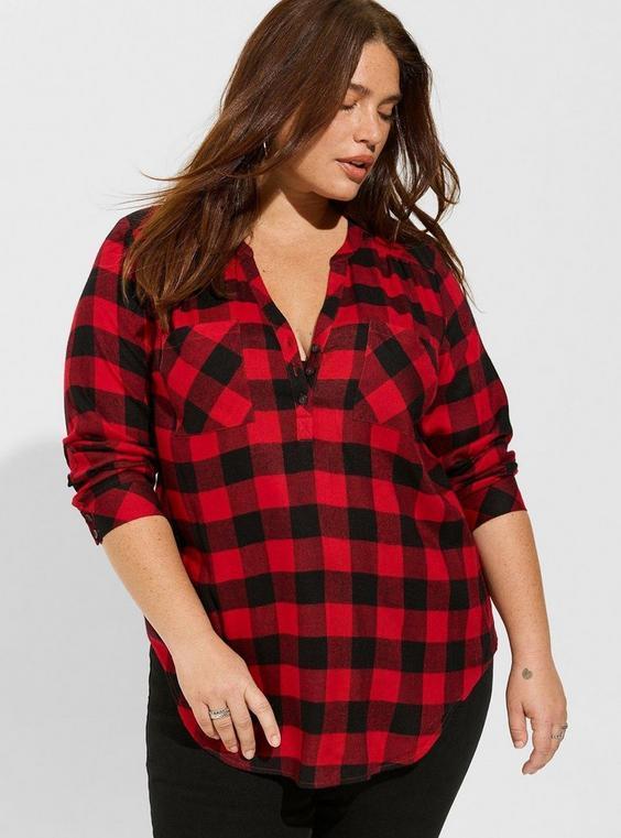 Harper Softest Flannel Tunic Pullover Product Image