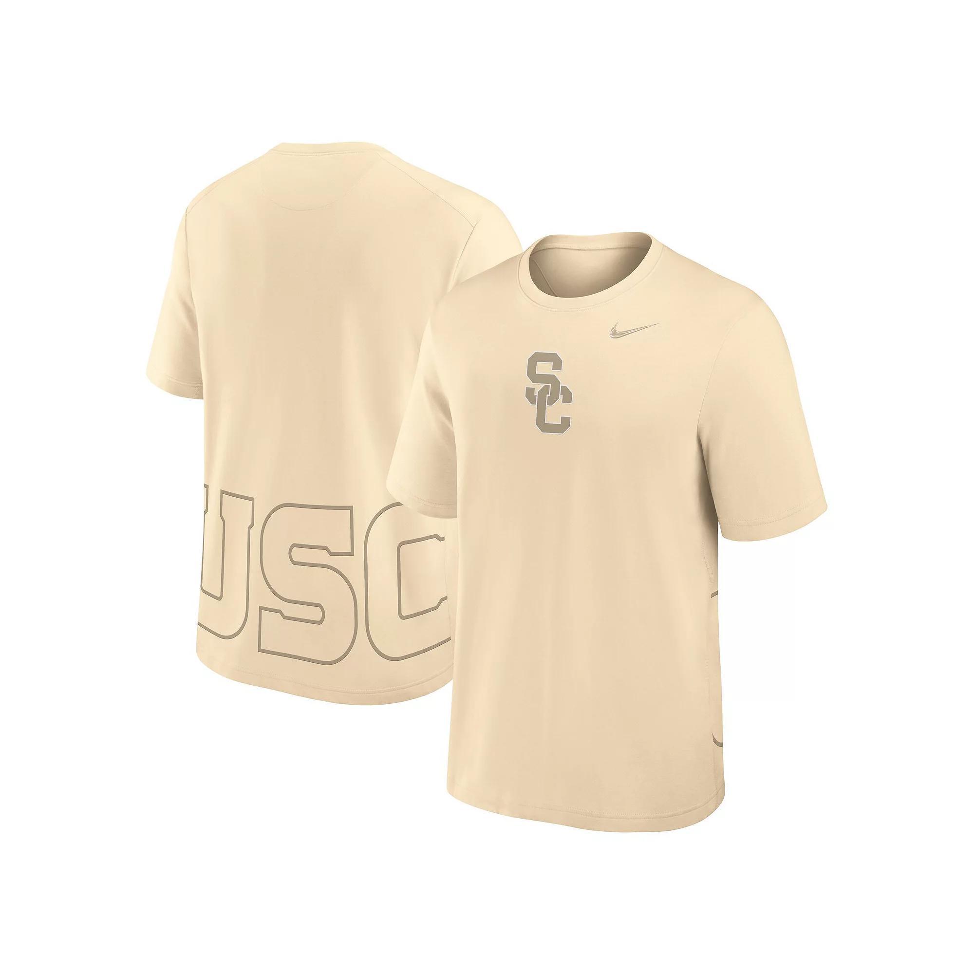 Men's Nike Cream USC Trojans Primary Statement Two-Hit Performance T-Shirt, Size: Medium, Beige Product Image