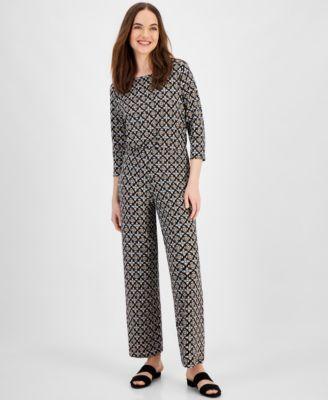 Jm Collection Womens Printed Wide-Leg Knit Pants, Created for Macys Product Image