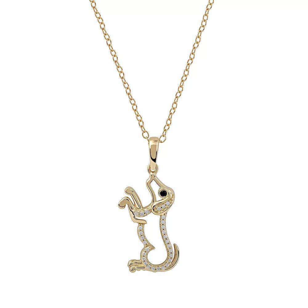 DeCouer Sterling Silver 1/10 Carat T.W. Diamond Dog Pendant Necklace, Women's, Size: 18", Rose Gold Tone Product Image