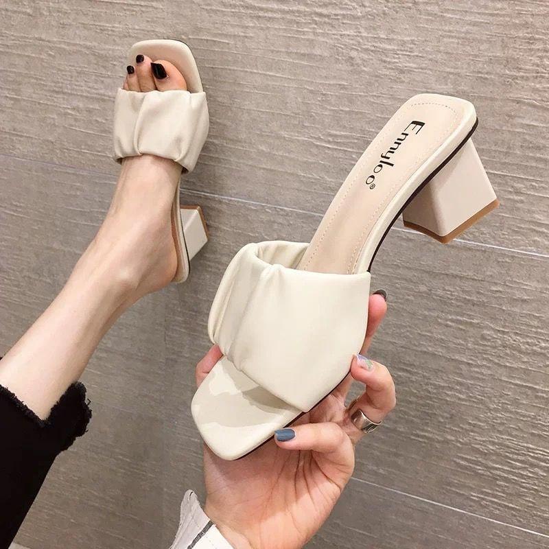 Block Heel Slide Sandals Product Image