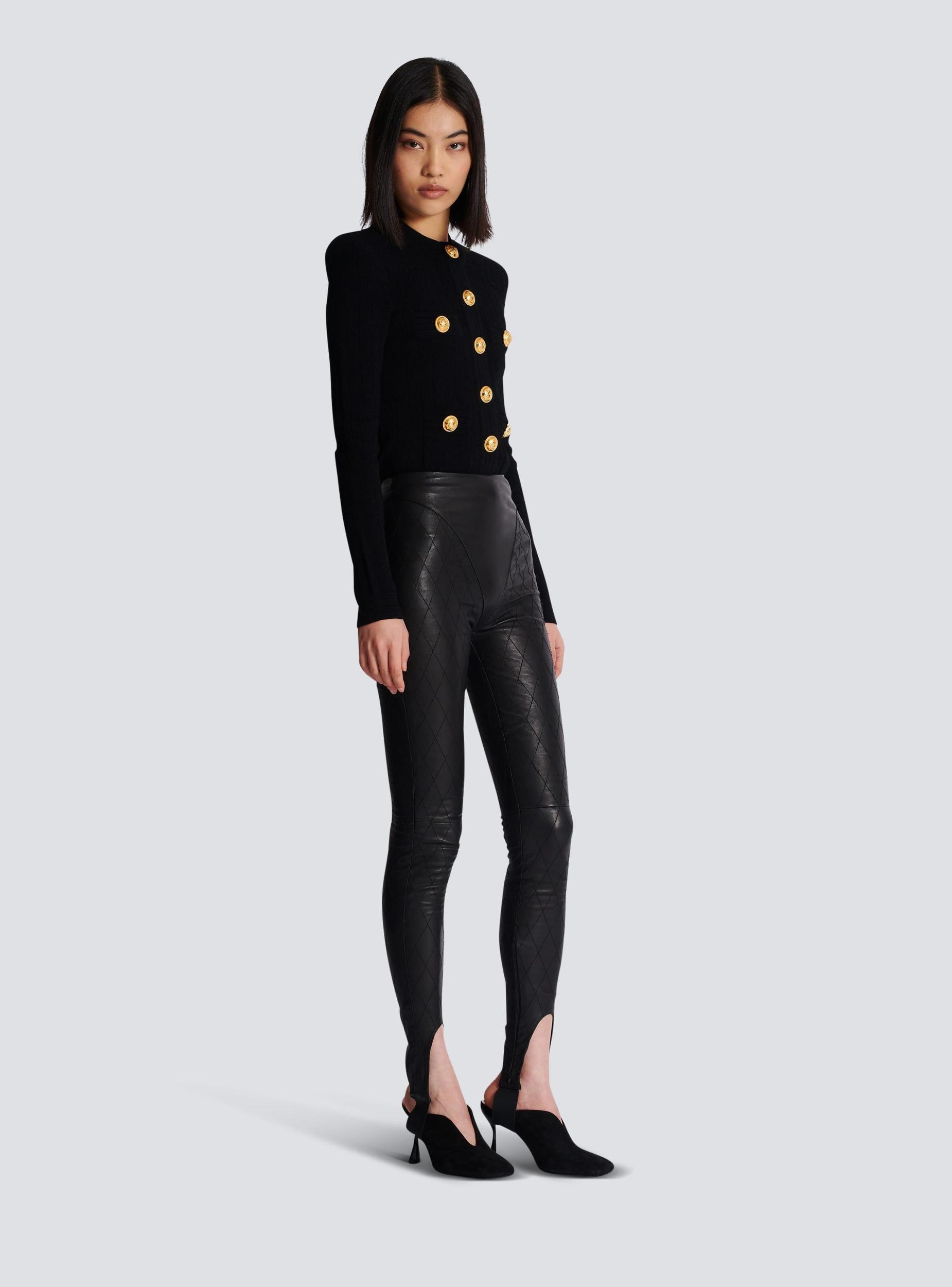 Topstitched leather leggings Product Image