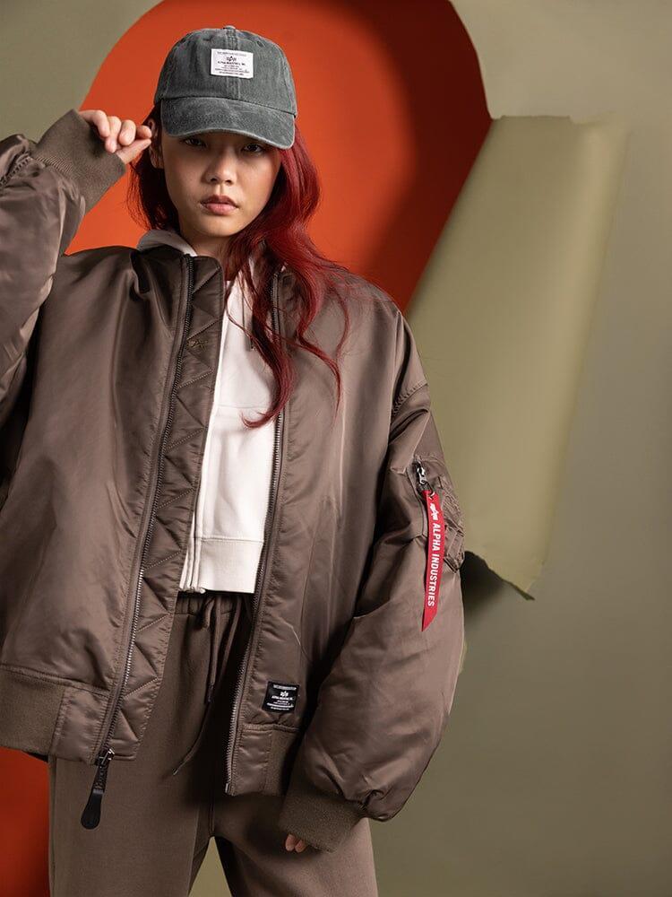 WOMEN'S OVERSIZED MA-1 MOD BOMBER JACKET Product Image