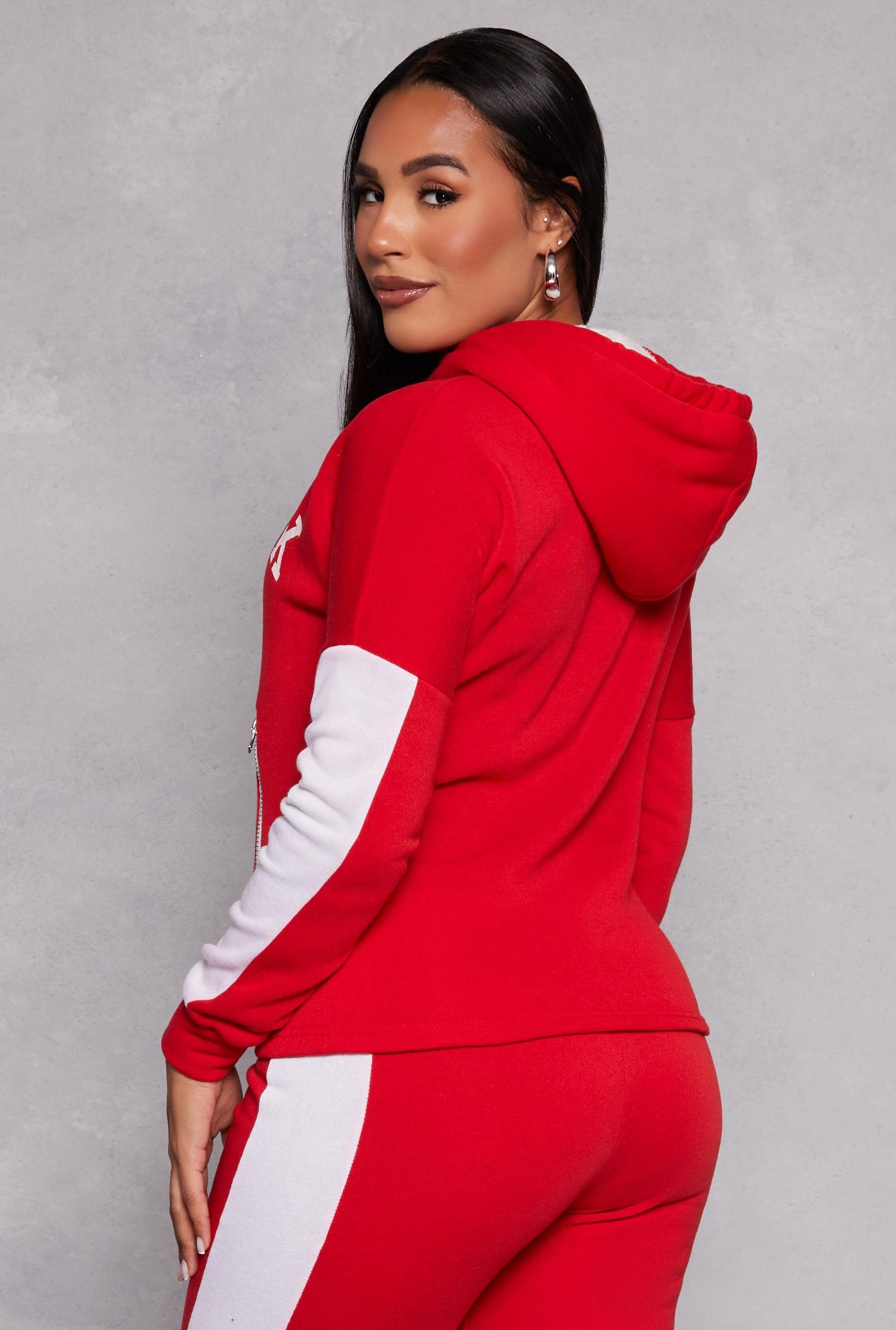 Womens New York Sherpa Lined Pullover Hoodie Product Image