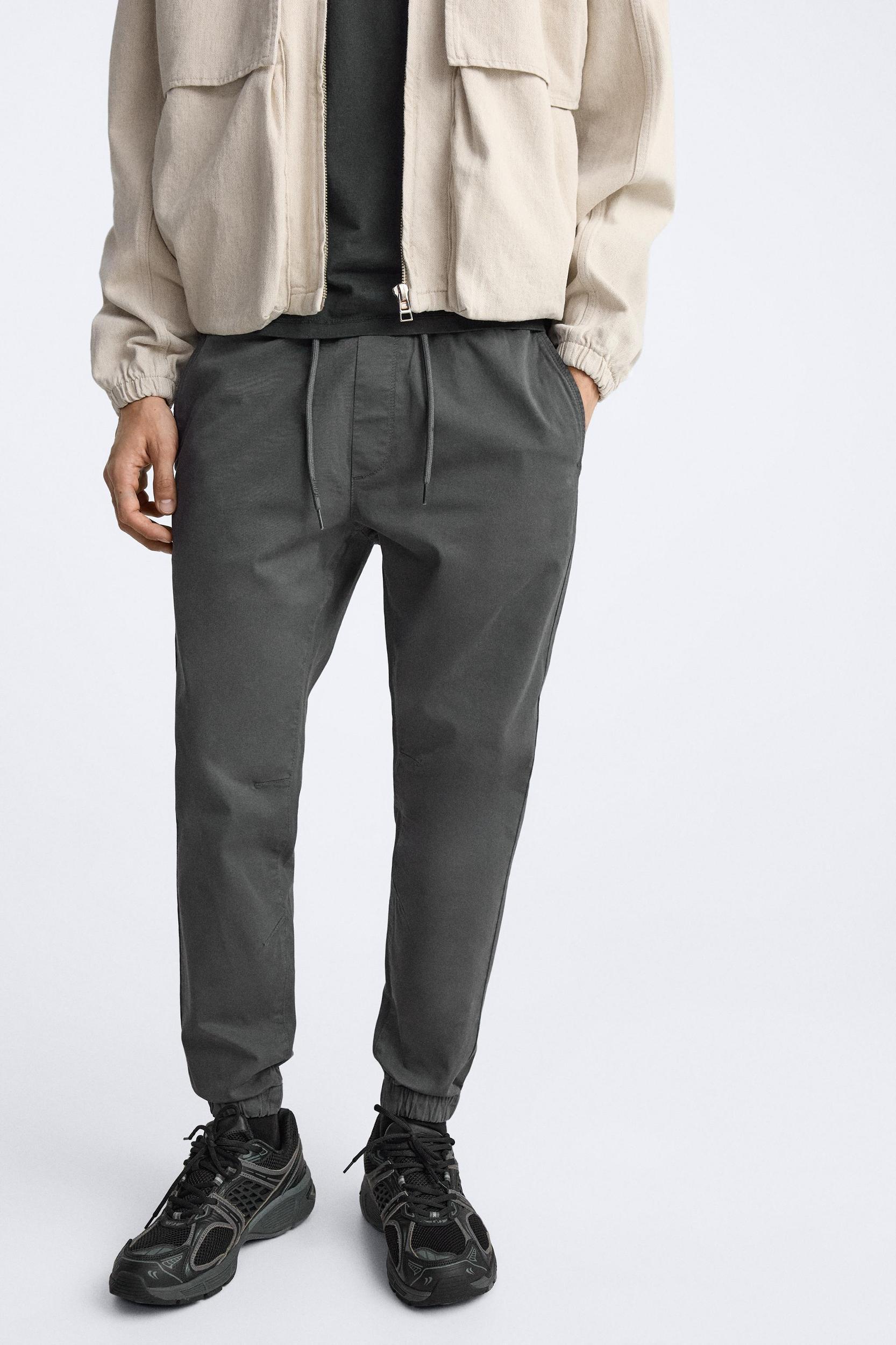 WASHED JOGGER-WAIST PANTS Product Image
