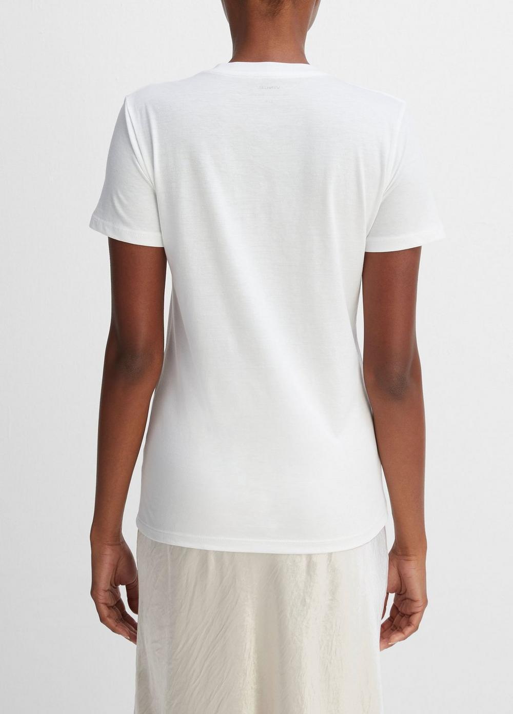 Womens Essential Pima Cotton Crew Neck T-Shirt, Optic White, Size XL Vince Product Image