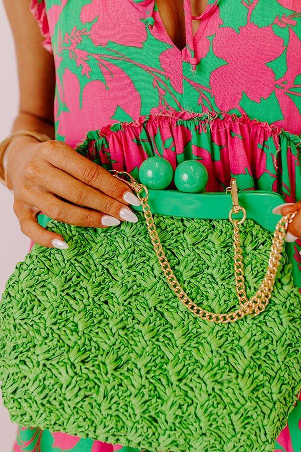 Naomi Woven Crossbody In Kelly Green Product Image