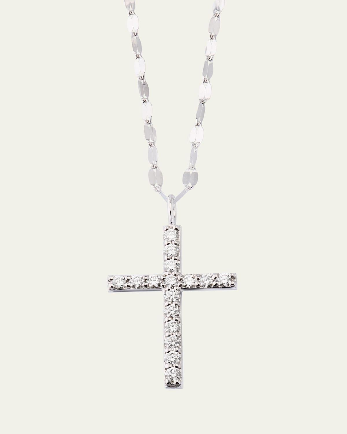 14K Yellow Gold Flawless Everyday Diamond Cross Necklace Product Image