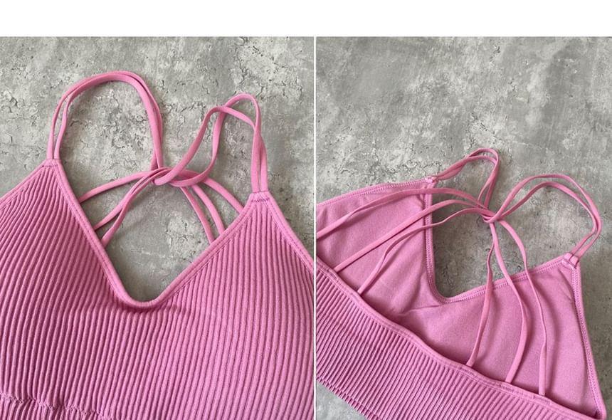 Plain Applique Sports Bra Top Product Image