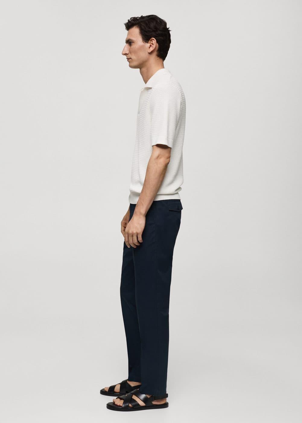 Regular fit structure cotton trousers - Men | MANGO USA Product Image