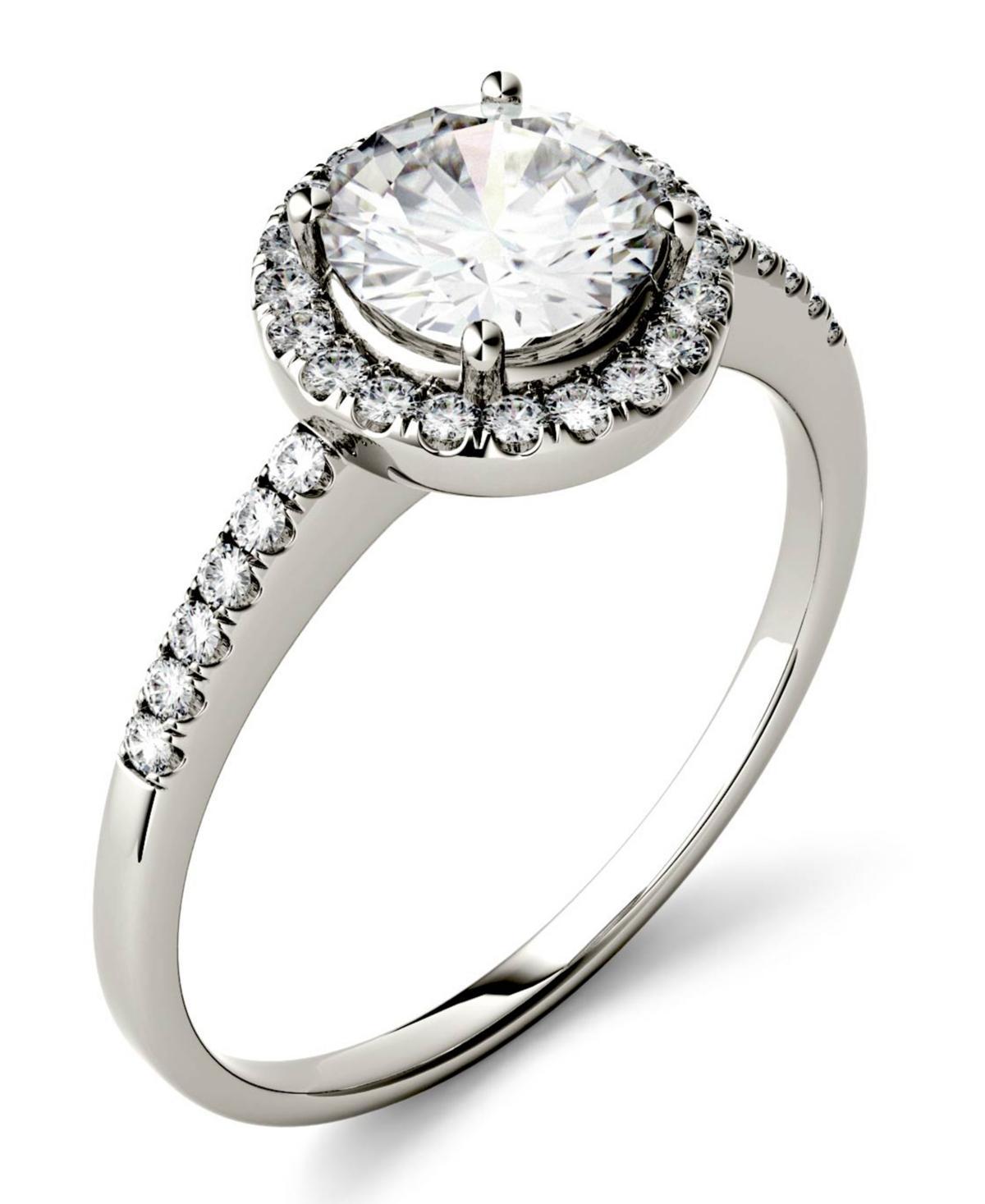 14k Gold 1 1/3 Carat T.W. Lab-Created Moissanite Round Halo Ring, Women's, Size: 9, Yellow Product Image