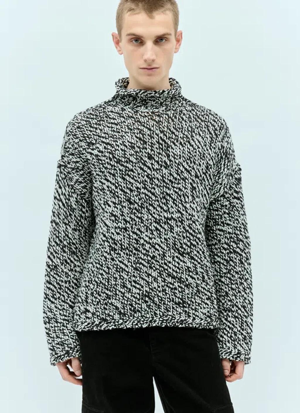 ACNE STUDIOS High-neck Wool-blend Sweater In Black Product Image